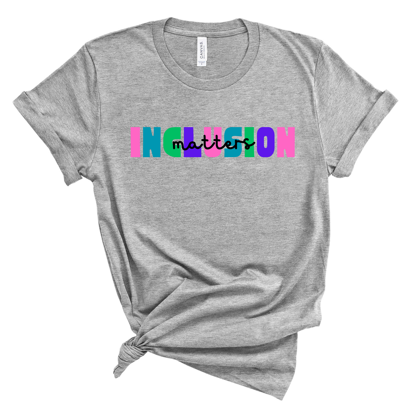 Wholesale Inclusion Matters Graphic Tee - Grey Tee