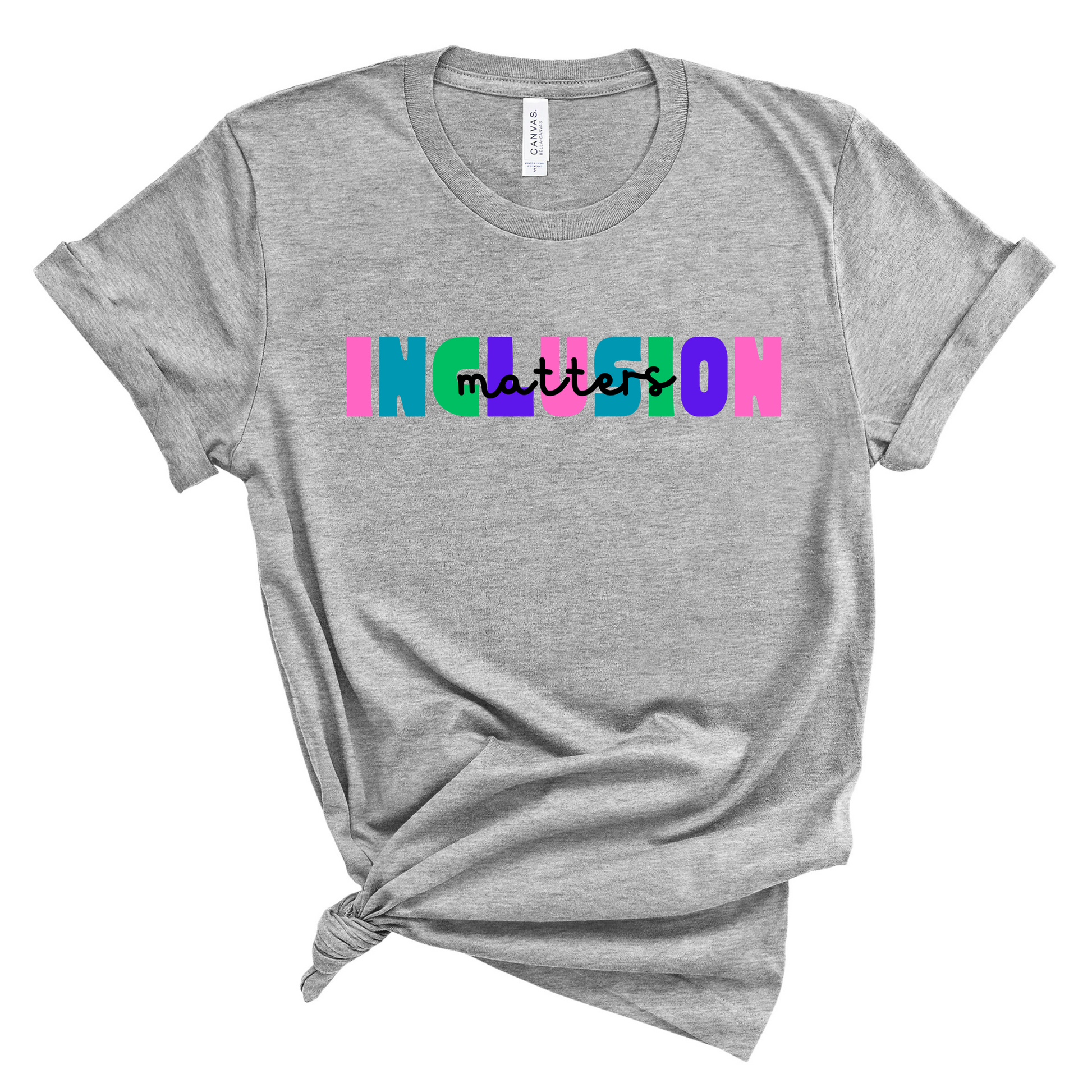 Wholesale Inclusion Matters Graphic Tee - Grey Tee