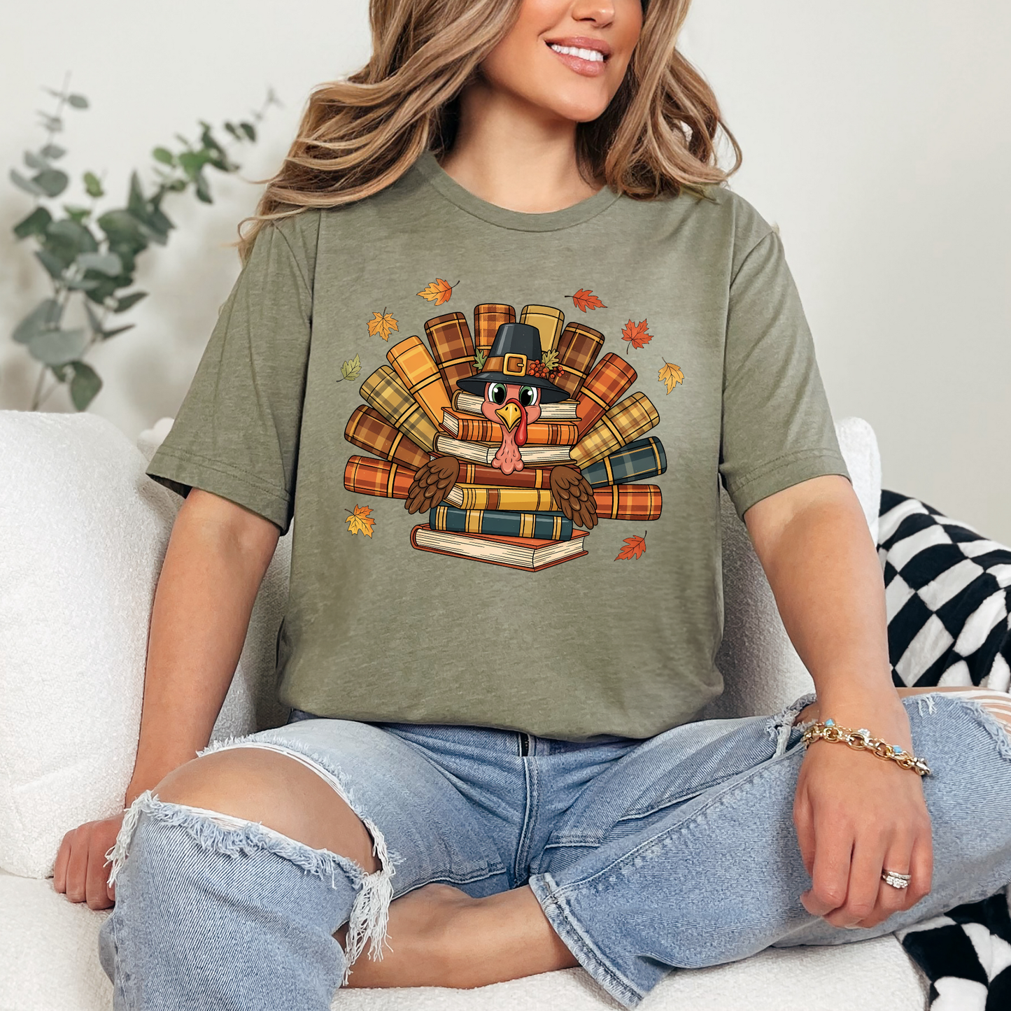 Wholesale Turkey Books Graphic Tee - Heather Olive Tee