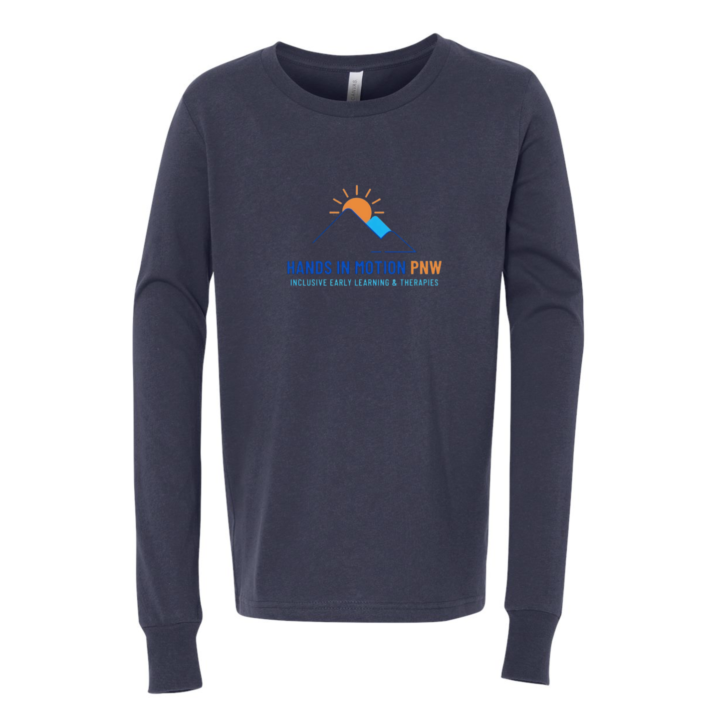 Wholesale Hands In Motion YOUTH LONG sleeve Graphic Tee - Navy LONG sleeve Tee
