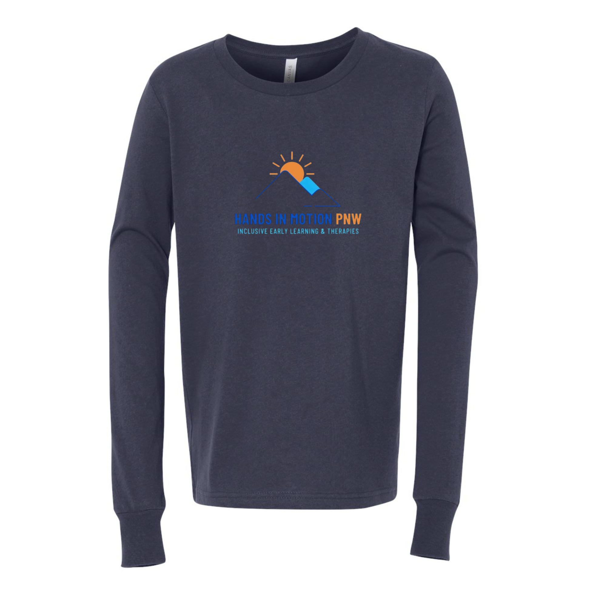 Wholesale Hands In Motion YOUTH LONG sleeve Graphic Tee - Navy LONG sleeve Tee