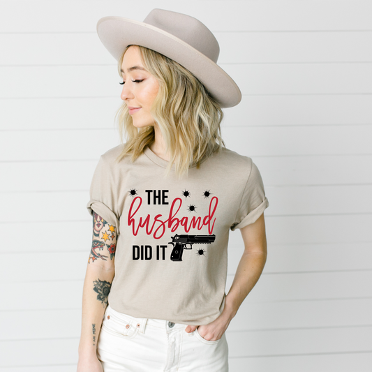 Wholesale The husband did it Graphic Tee - Comfort Colors Grey