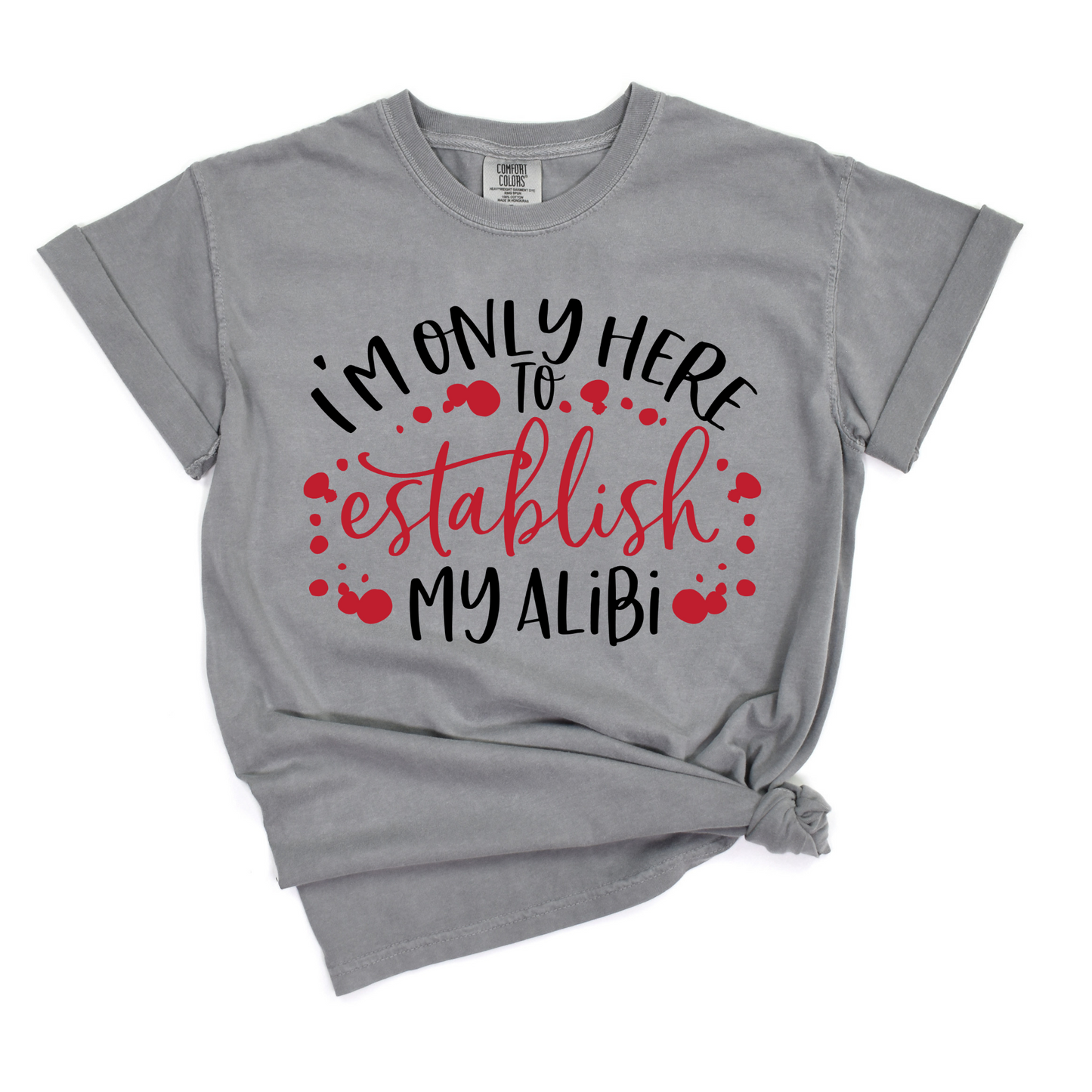 Wholesale Establish my alibi Graphic Tee - Comfort Colors Grey