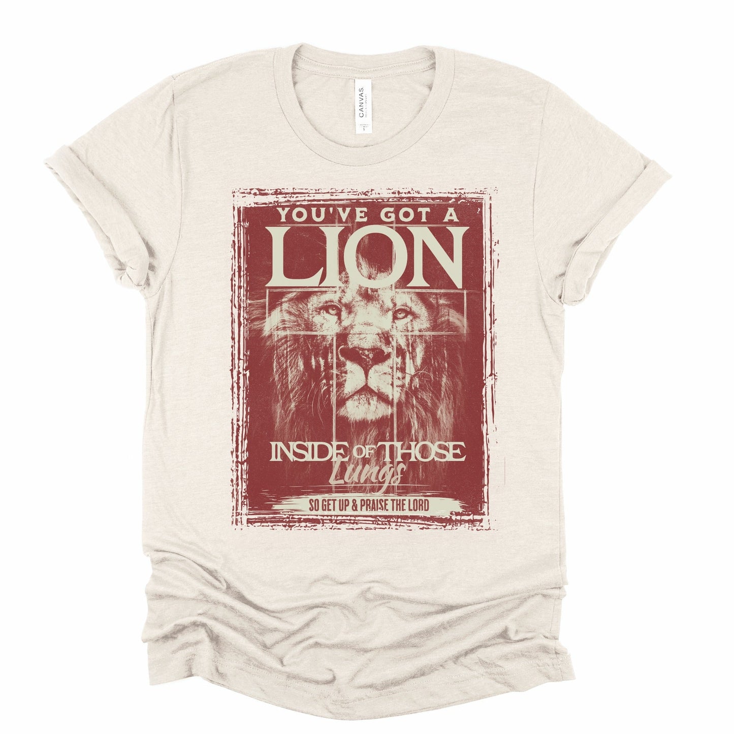 Wholesale You've Got a Lion Graphic Tee - Heather Sand