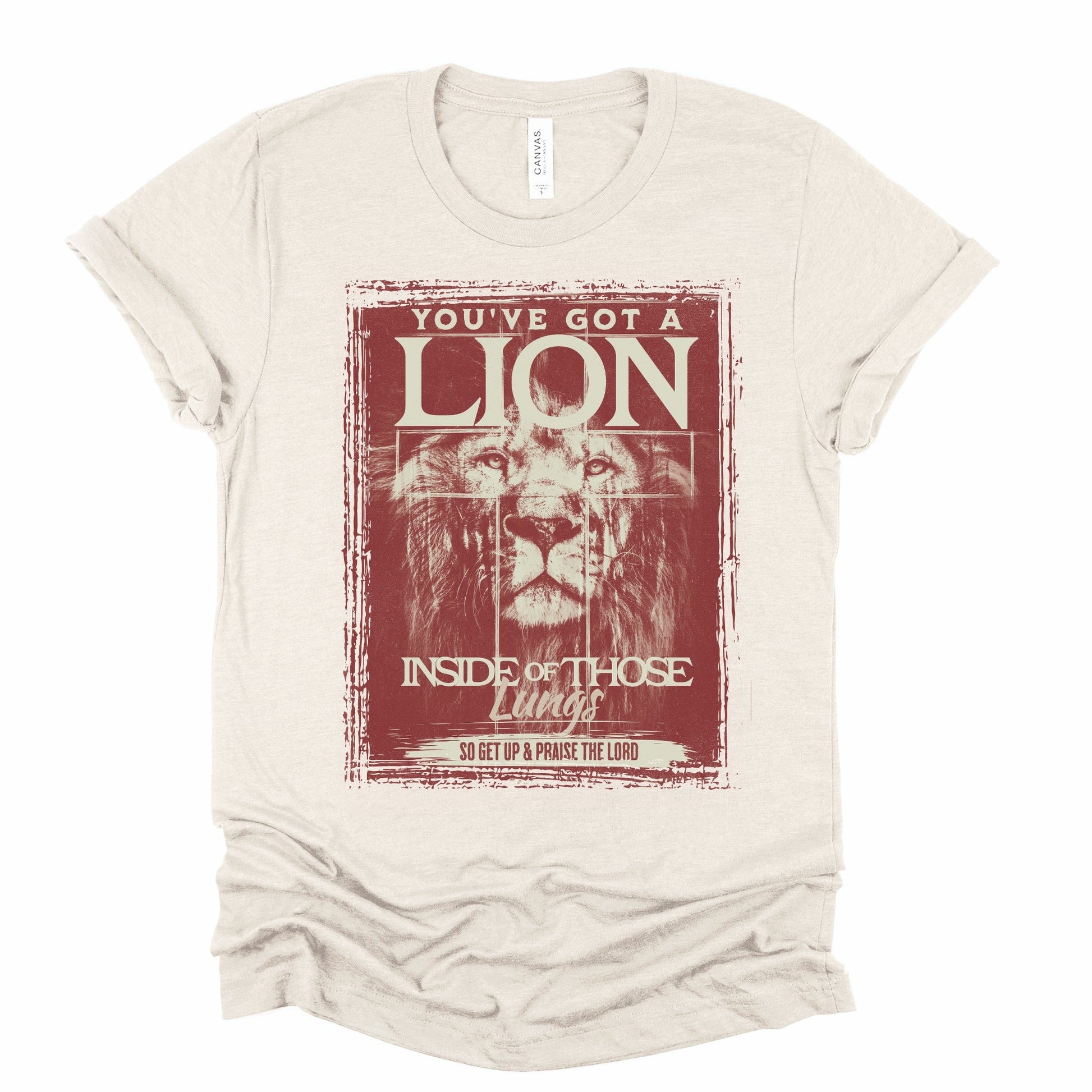 Wholesale You've Got a Lion Graphic Tee - Heather Sand