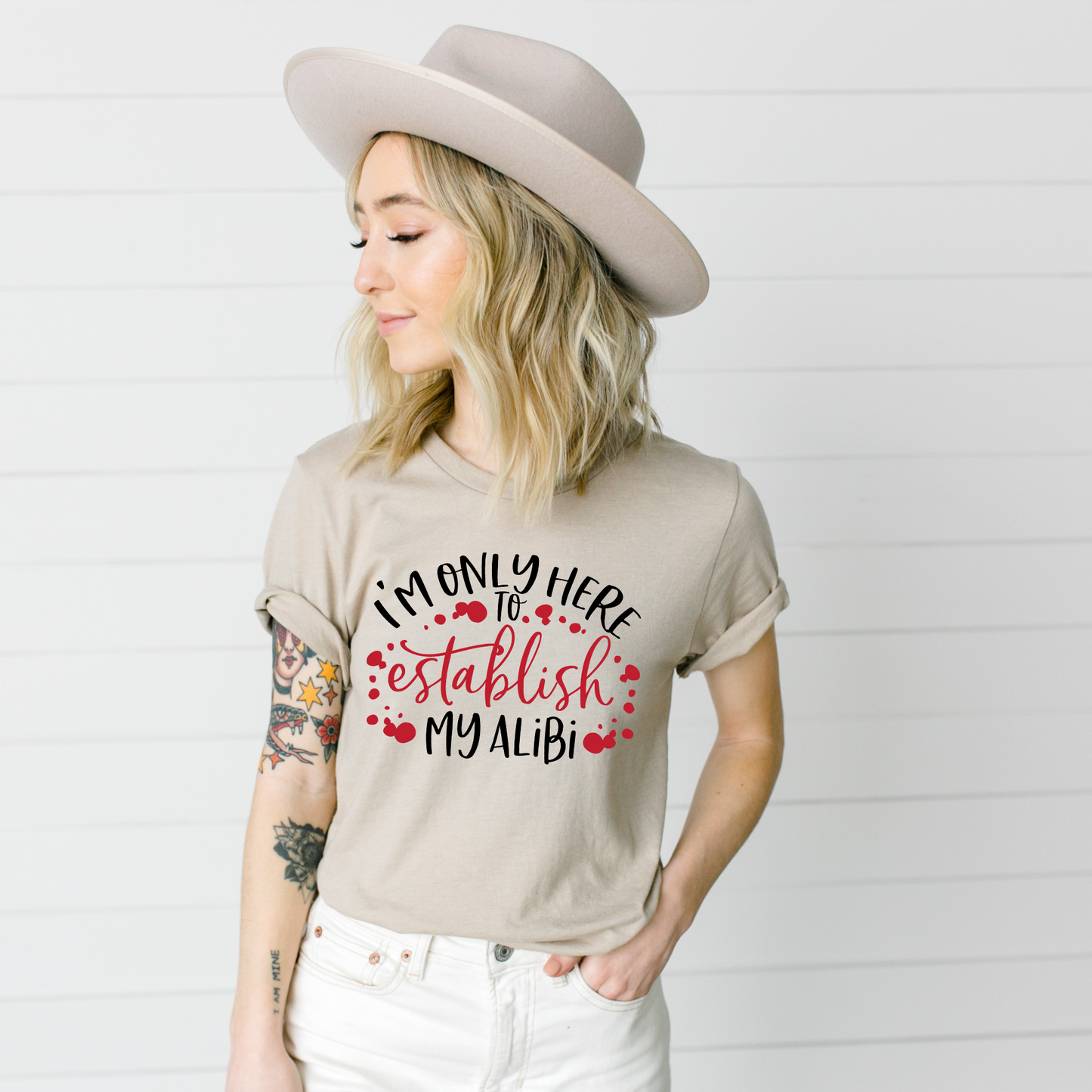 Wholesale Establish my alibi Graphic Tee - Sand