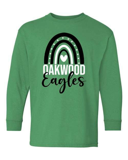 Wholesale Rainbow Eagles Graphic Tee - Green Tee