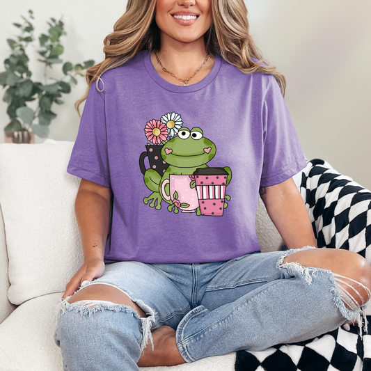 Frog with Coffee Graphic Tee