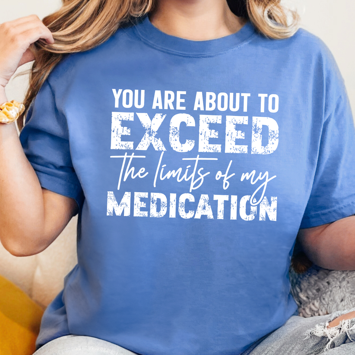 Wholesale Exceed My Medication Graphic Tee - Mystic Blue