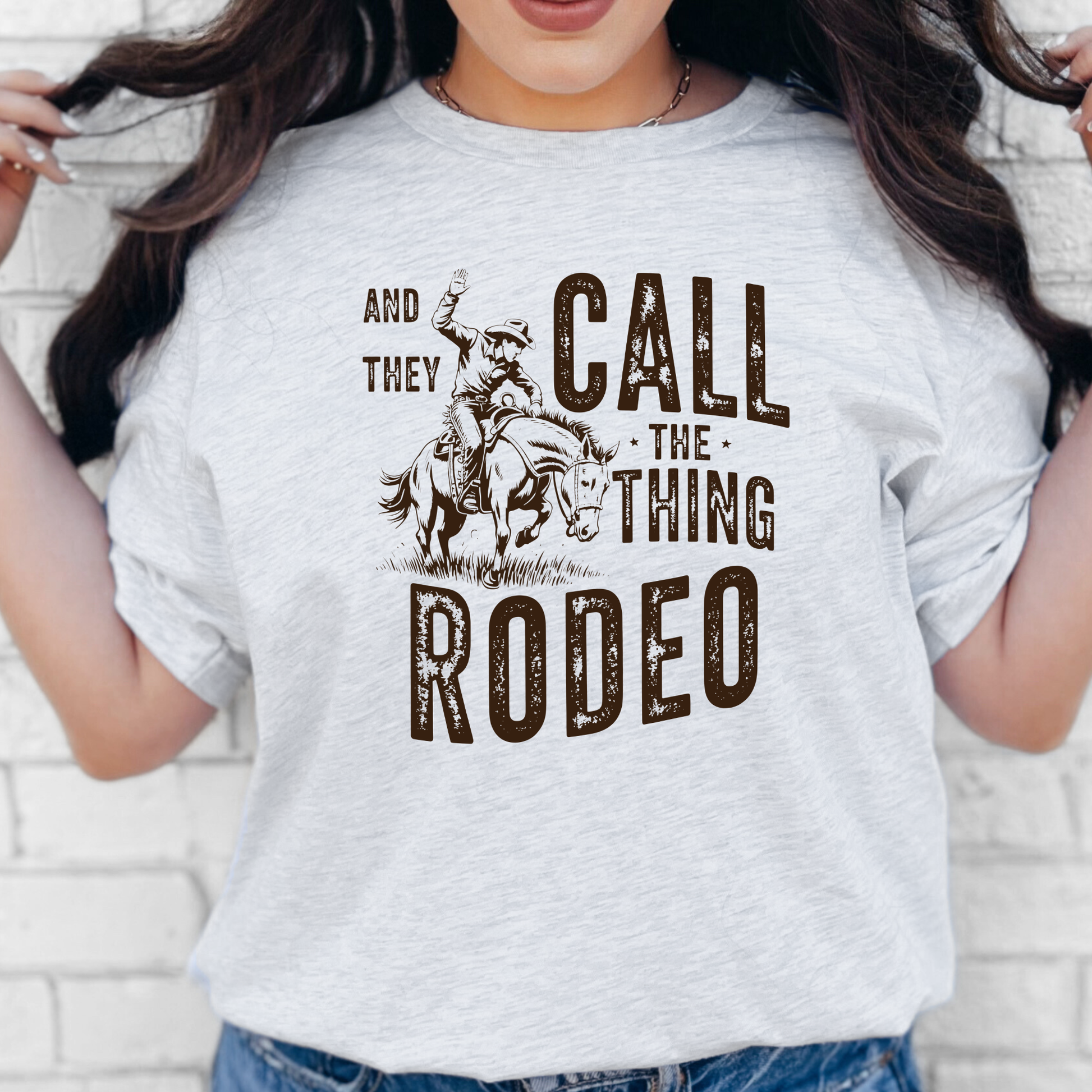 Wholesale Call the Thing Rodeo Graphic Tee - Ash Tee