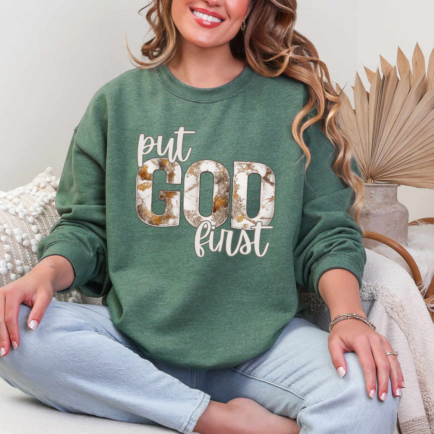 Neutral Put God First Sweatshirt