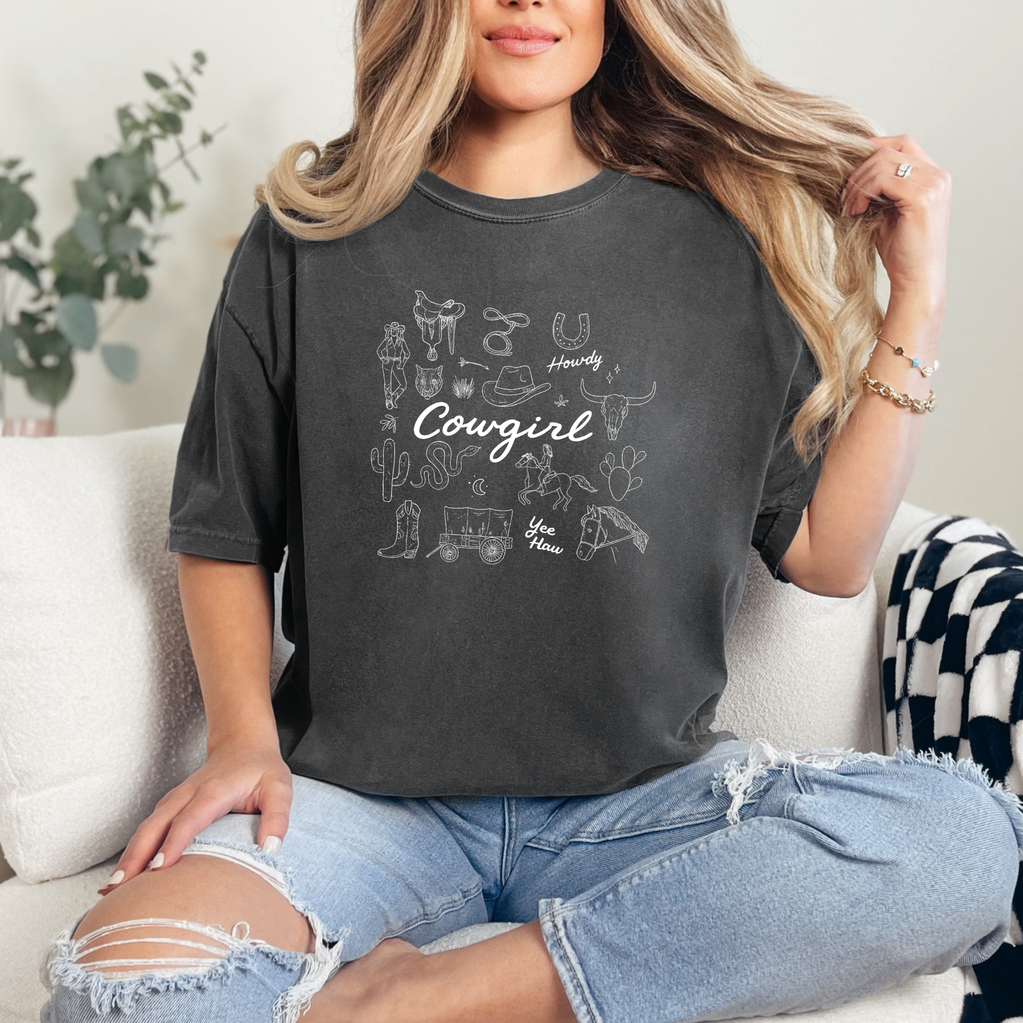 Cowgirl Collage Graphic Tee or Sweatshirt