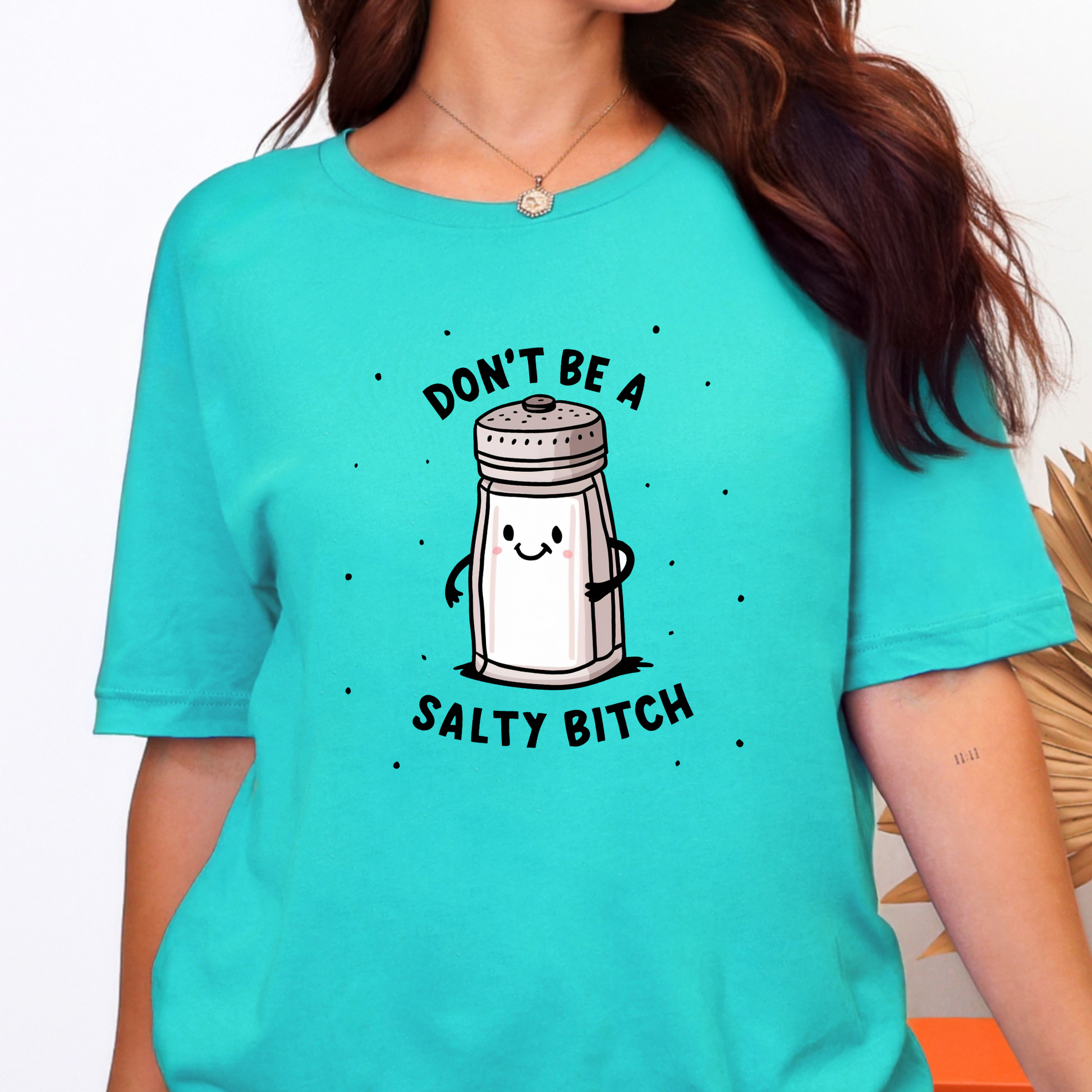 Wholesale Don't Be a Salty *itch Graphic Tee - Heather Aqua Tee