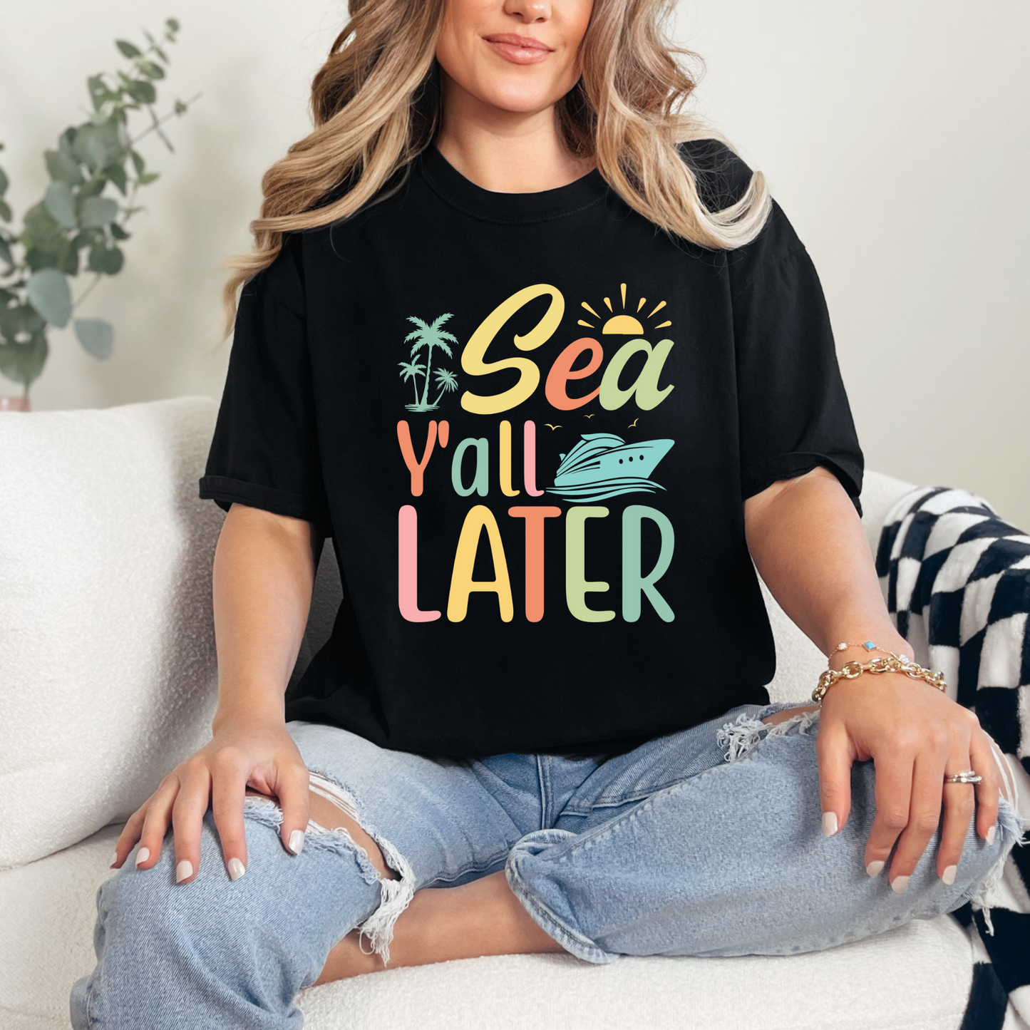 Wholesale Sea y'all later - CC Black Tank