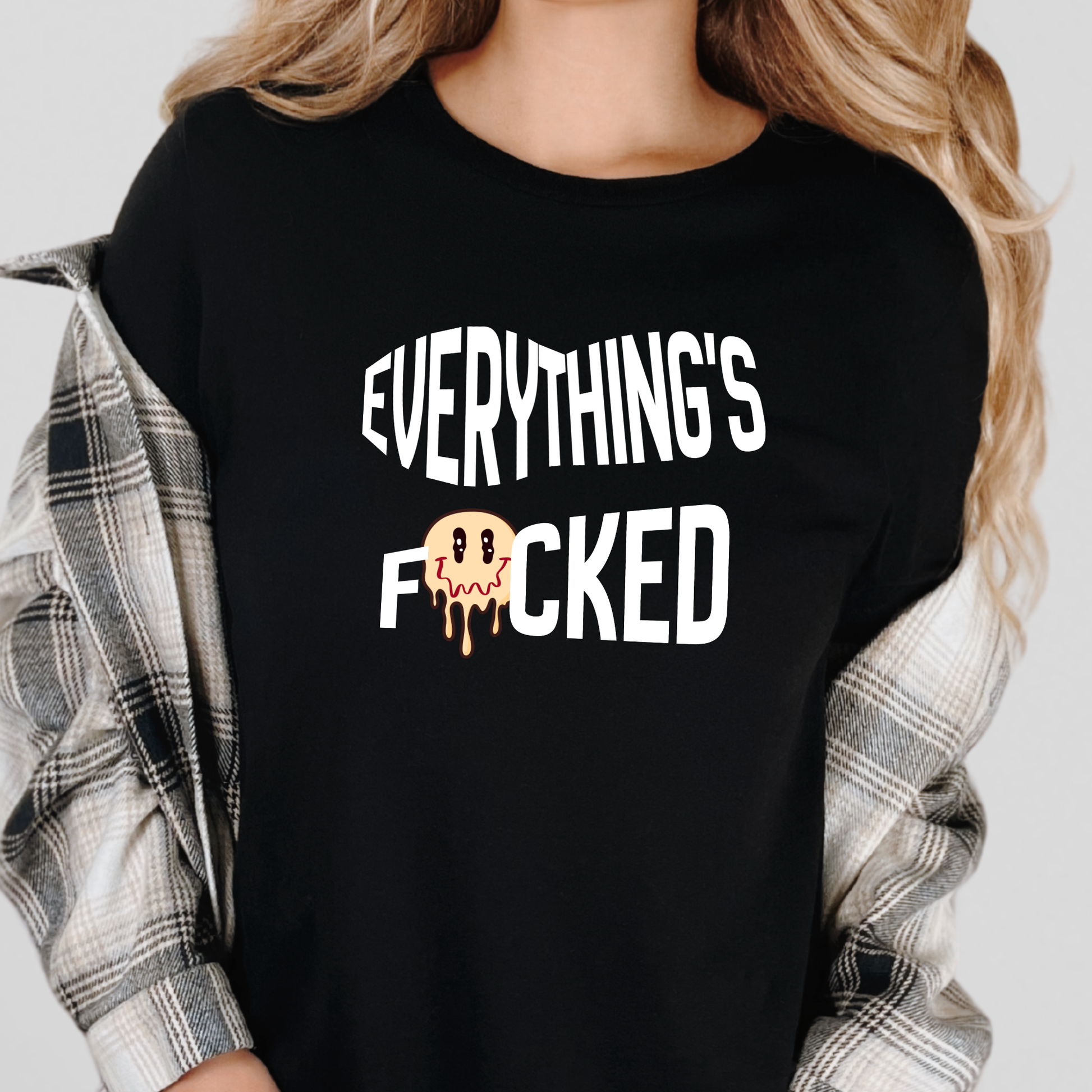Wholesale Everything's F*cked Graphic Tee - Black Tee