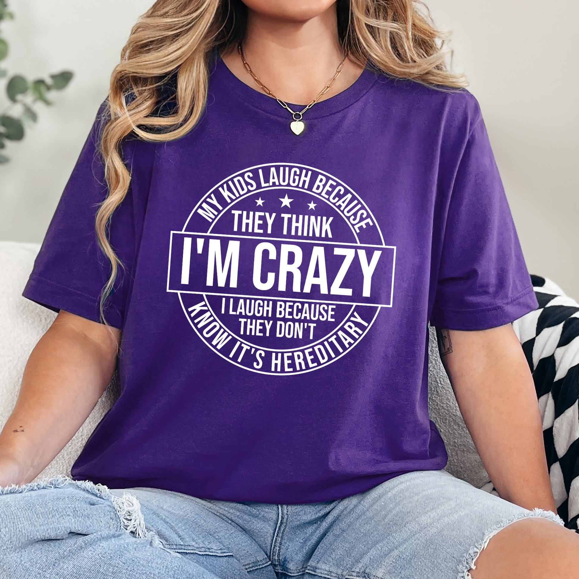 Wholesale My Kids Laugh Graphic Tee - Team Purple Tee