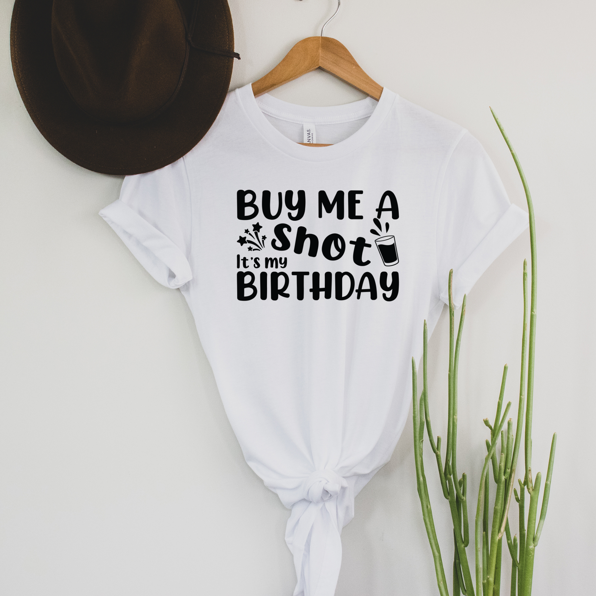 Wholesale Birthday Shot Graphic Tee - White Tee