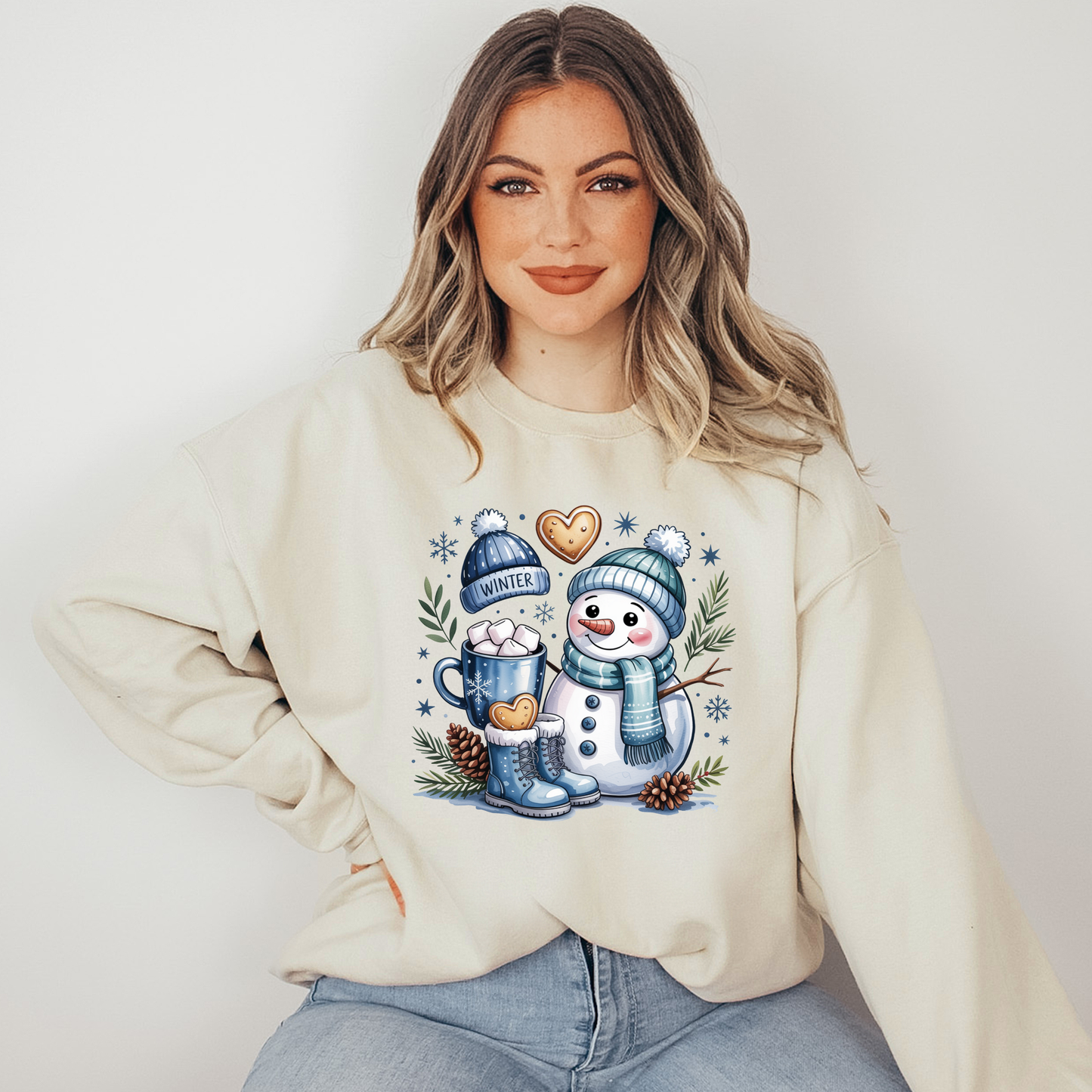 Blue Snowman Sweatshirt