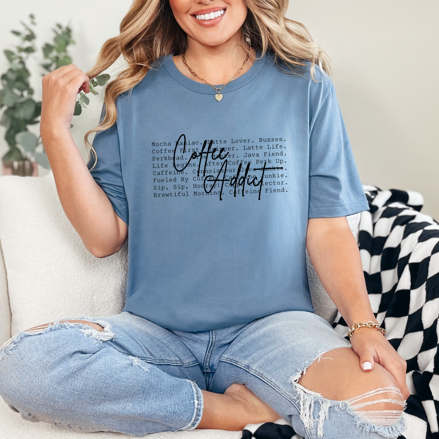 Coffee Addict Words Graphic Tee