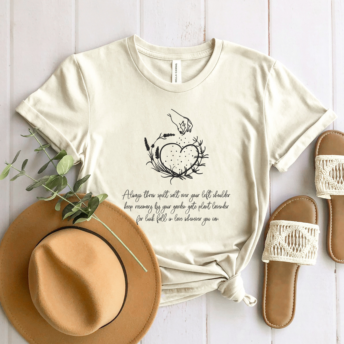 Wholesale Salt Rosemary Lavender Graphic Tee - Heather Dust Tee