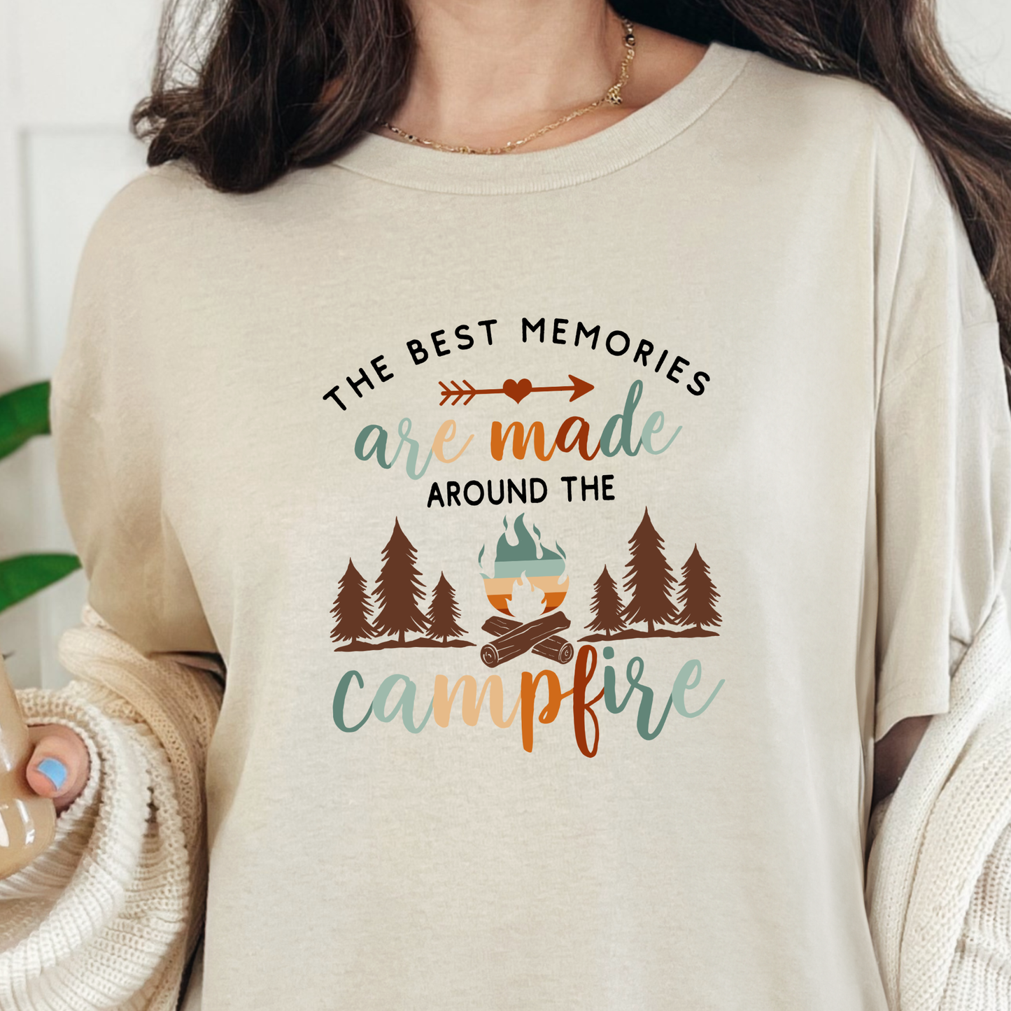 Wholesale Around the Campfire Graphic Tee - Natural Tee