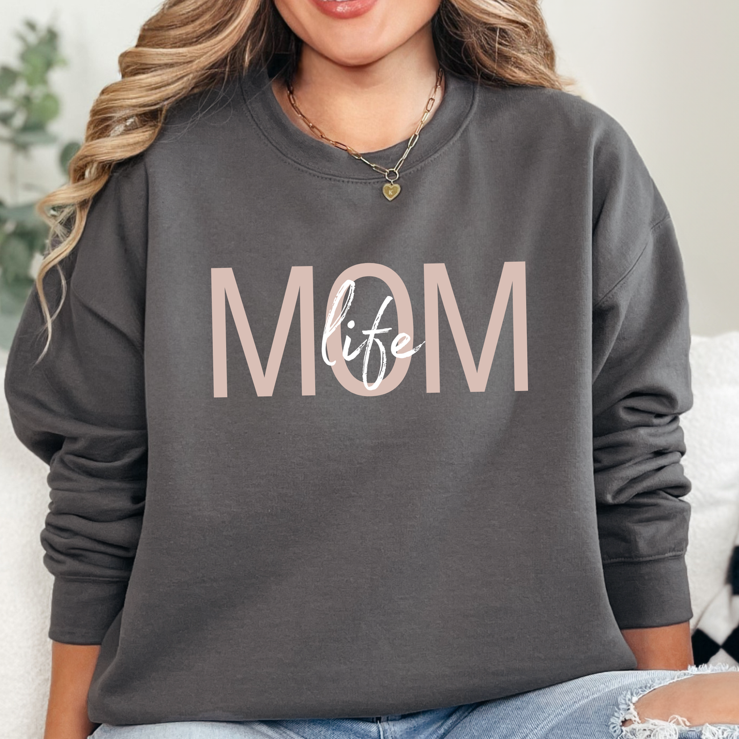 Wholesale Simple Mom Life Sweatshirt - Charcoal Sweatshirt