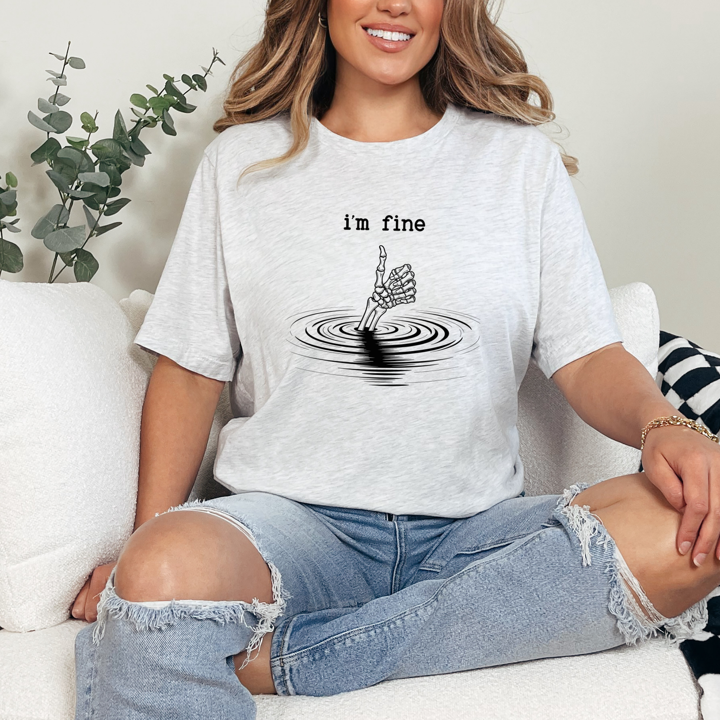 I'm Fine Hand Graphic Tee