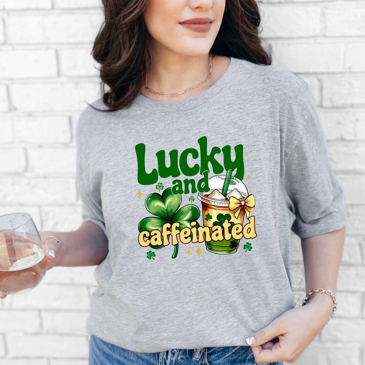 Lucky & Caffeinated Graphic Tee