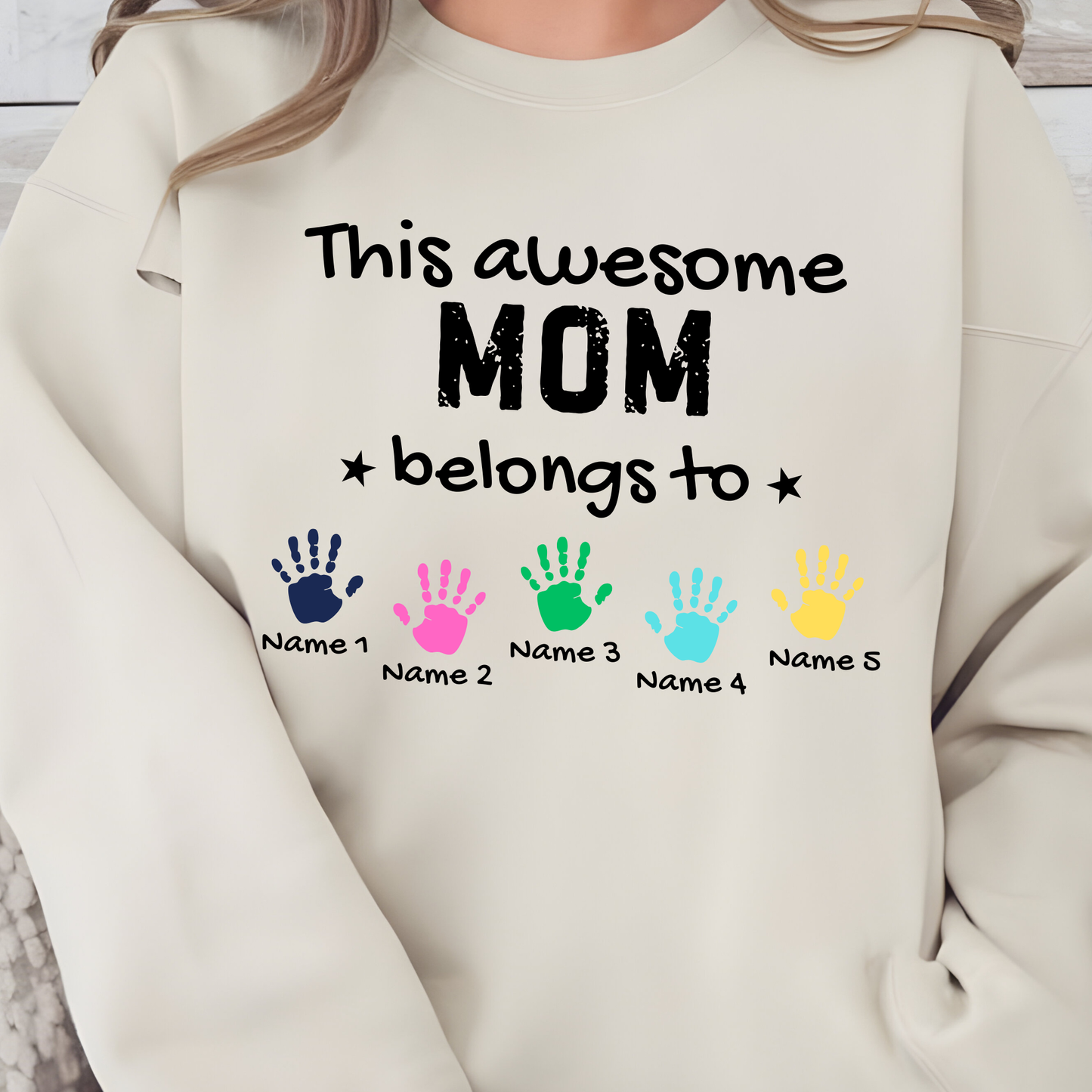 Wholesale Custom Awesome Sweatshirt - Mom - Sand Sweatshirt