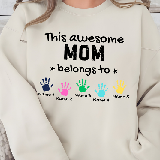 Wholesale Custom Awesome Sweatshirt - Mom - Sand Sweatshirt