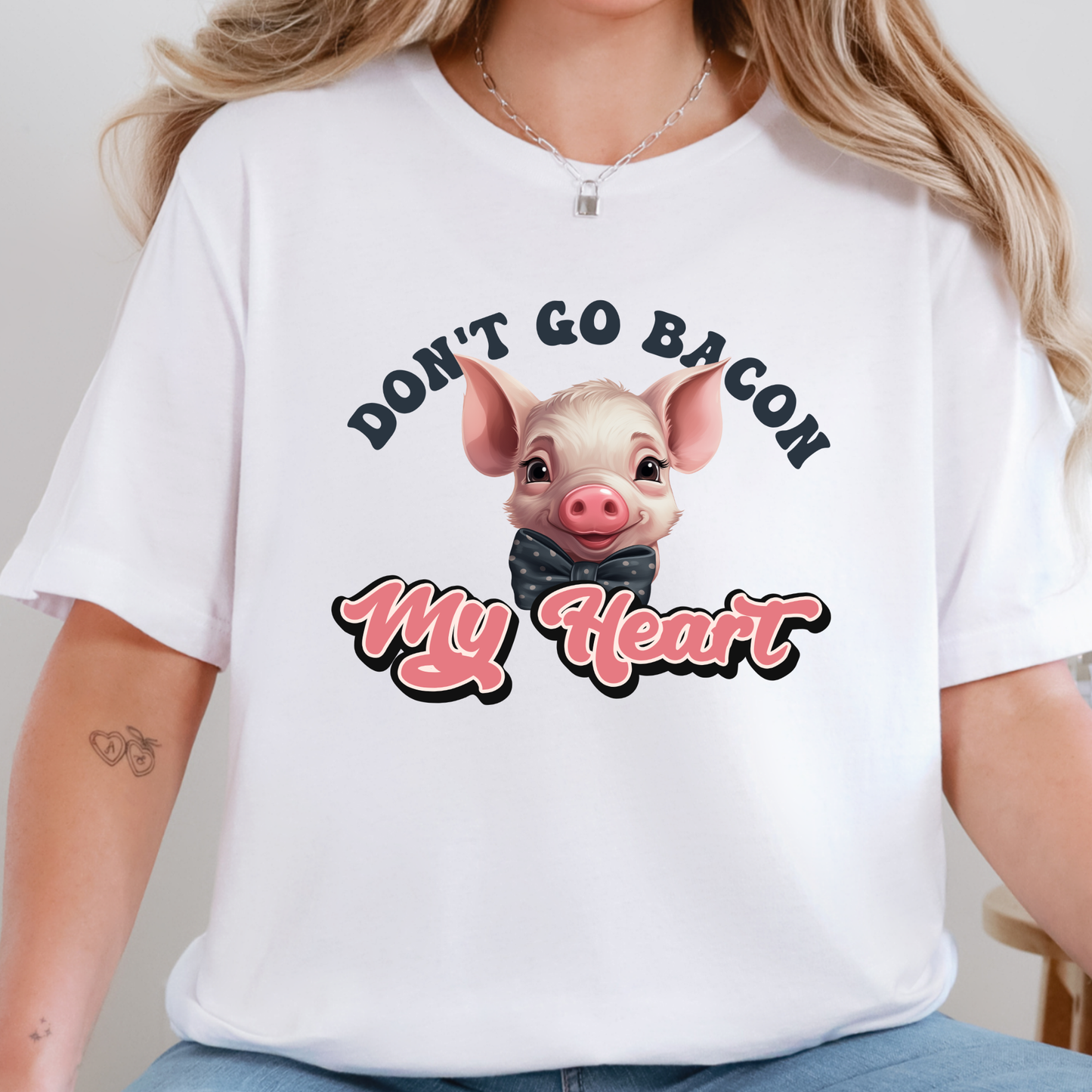 Wholesale Don't Go Bacon My Heart Graphic Tee- White