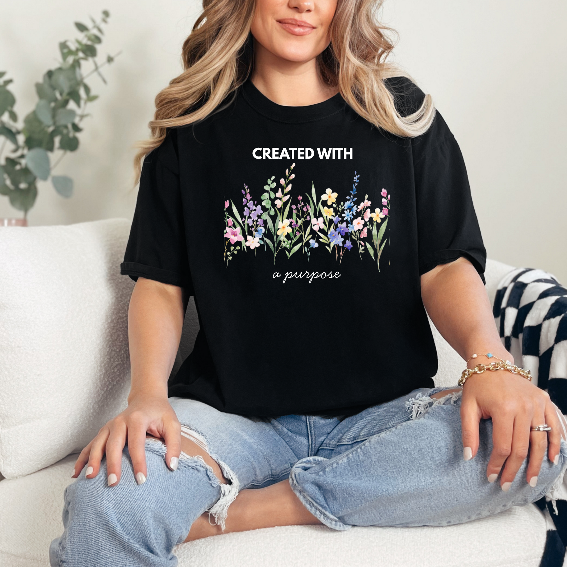 Wholesale Created With a Purpose Graphic Tee - Ash Tee