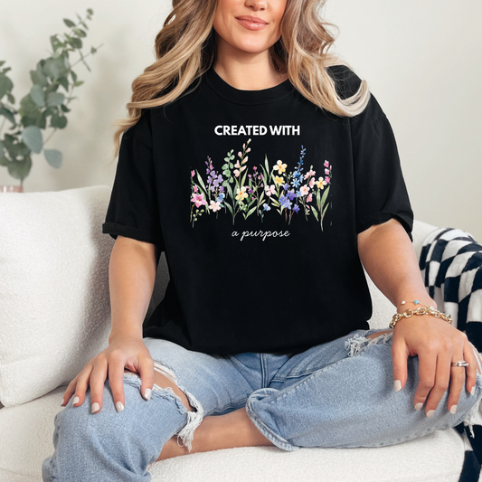 Wholesale Created With a Purpose Graphic Tee - Ash Tee
