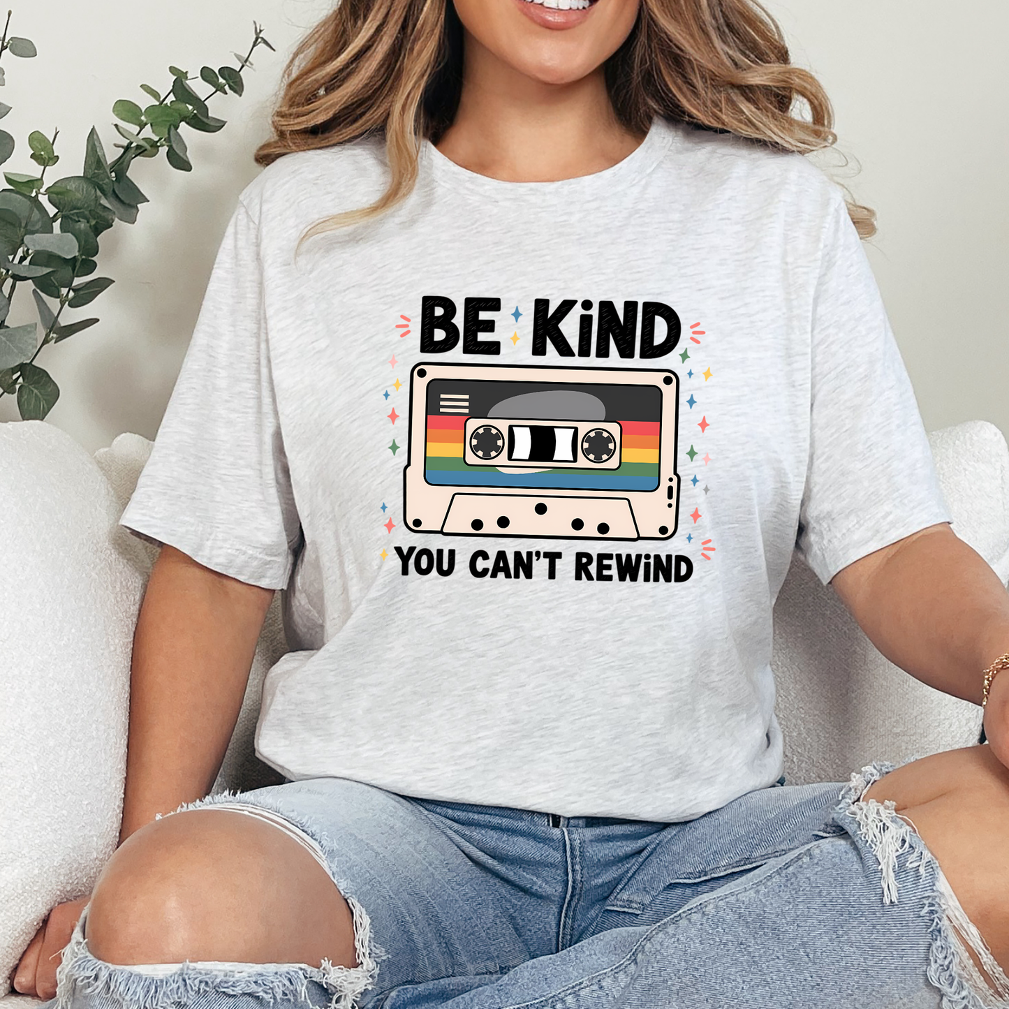 Wholesale Be Kind You Can't Rewind Graphic Tee - Ash Tee