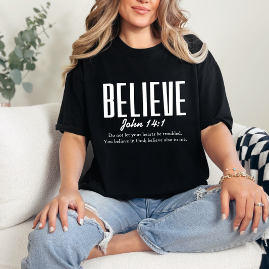 Believe Text Graphic Tee
