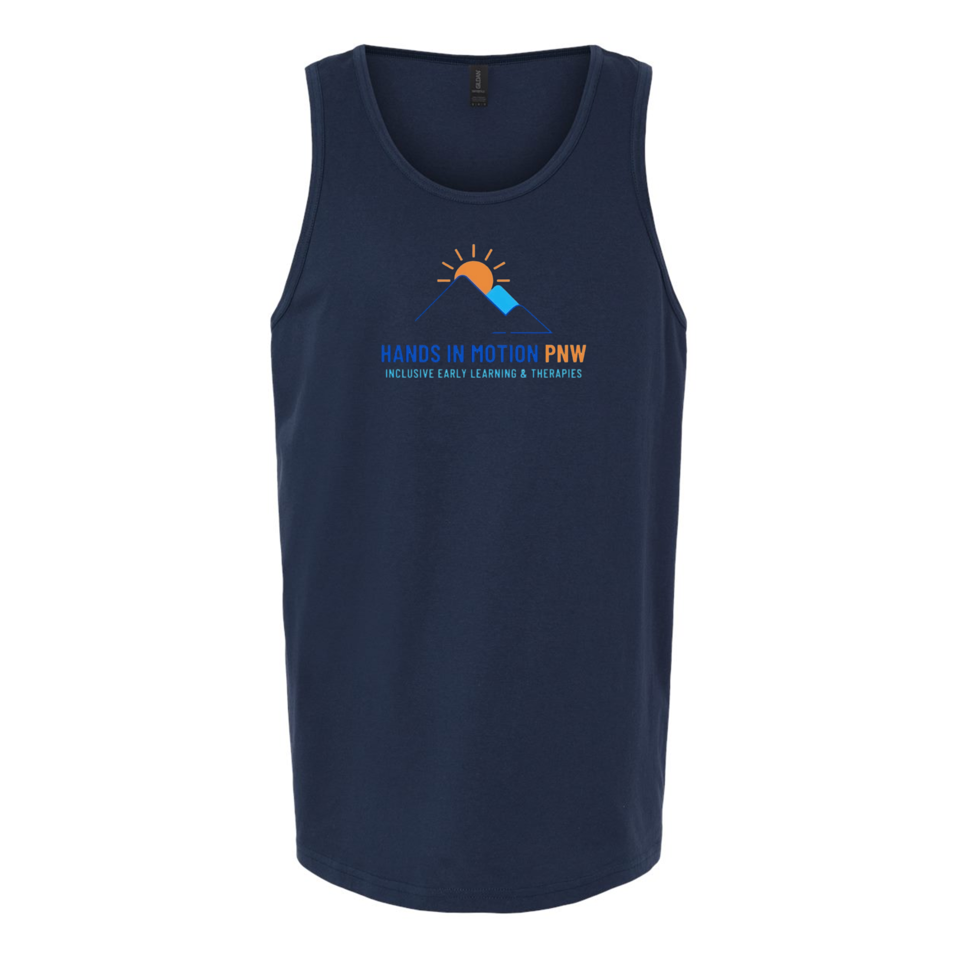 Wholesale Hands In Motion TANK Graphic Tee - Navy Gildan Tank