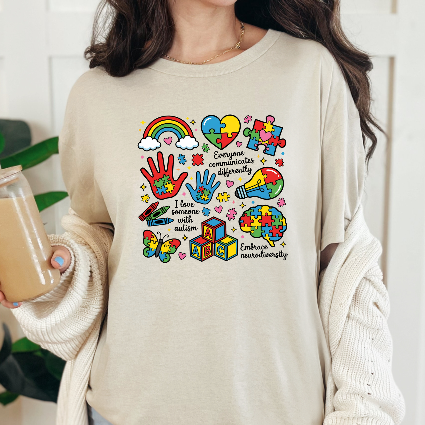 Wholesale Autism Awareness Graphic Tee - Natural Tee