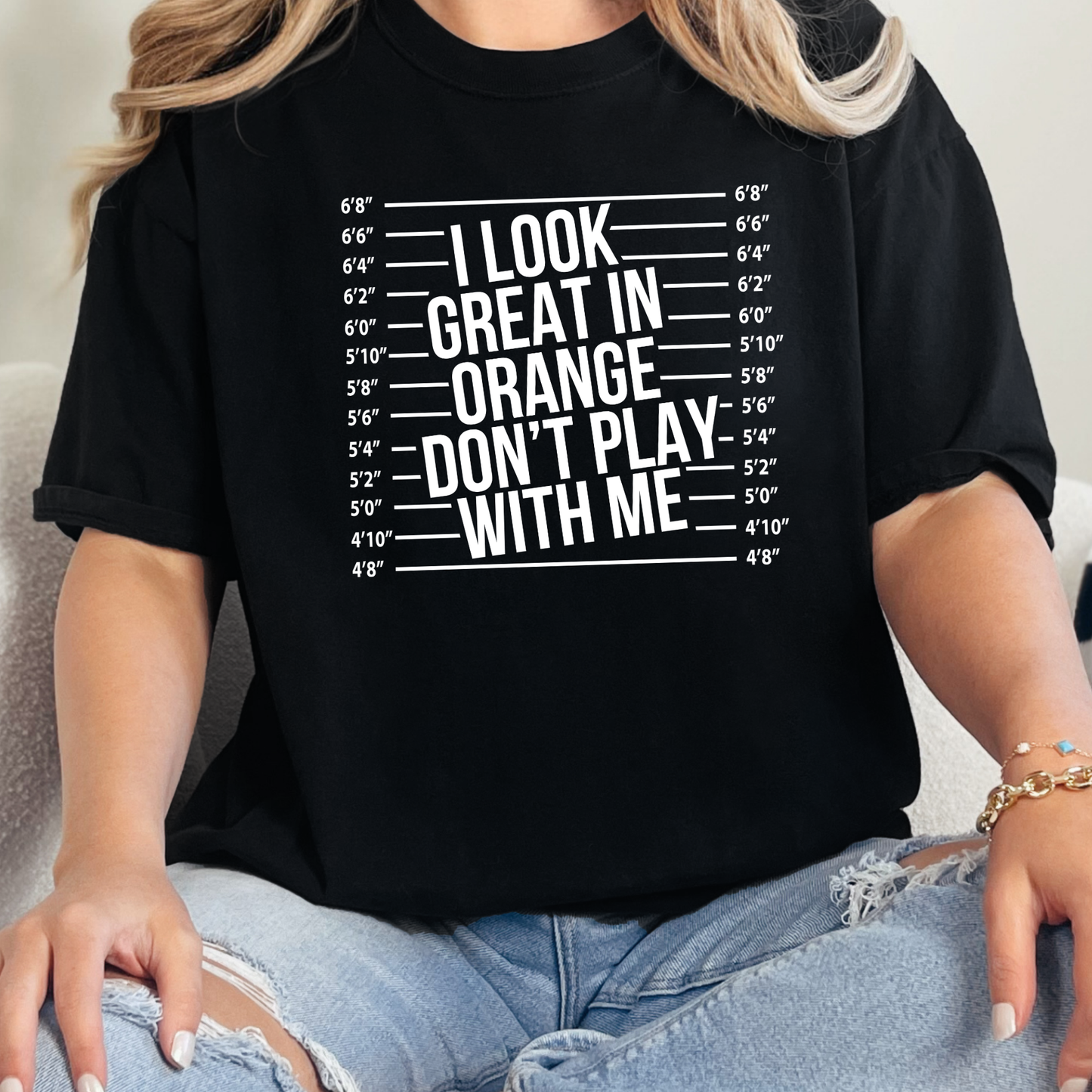Wholesale Great in Orange Graphic Tee - Black Tee