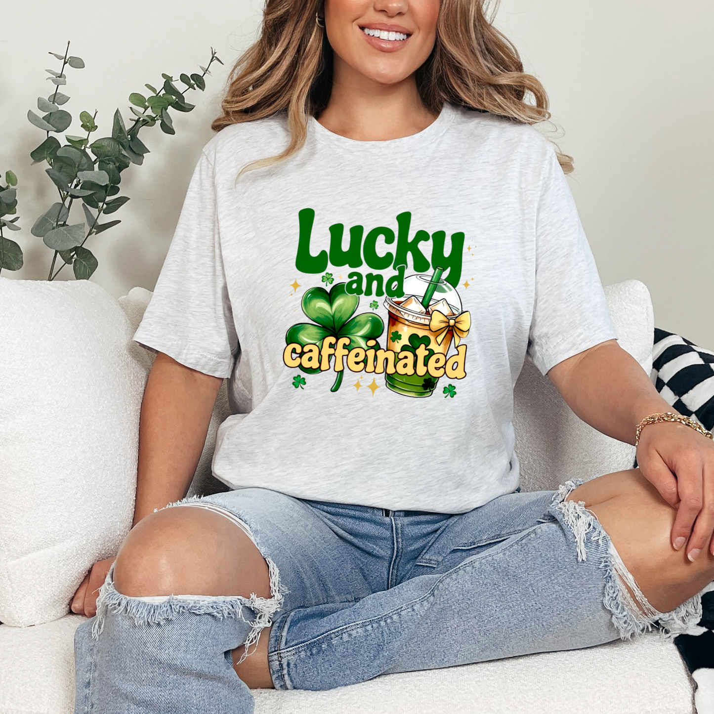 Lucky & Caffeinated Graphic Tee
