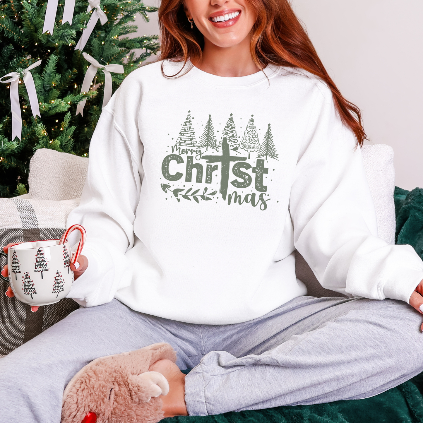 Distressed Merry Christmas Sweatshirt