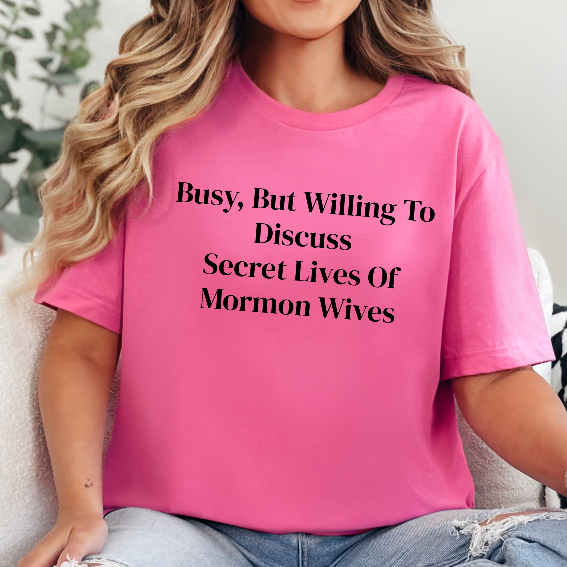 Wholesale Busy, Secret Lives of Mormon Wives Graphic Tee - Charity Pink Tee