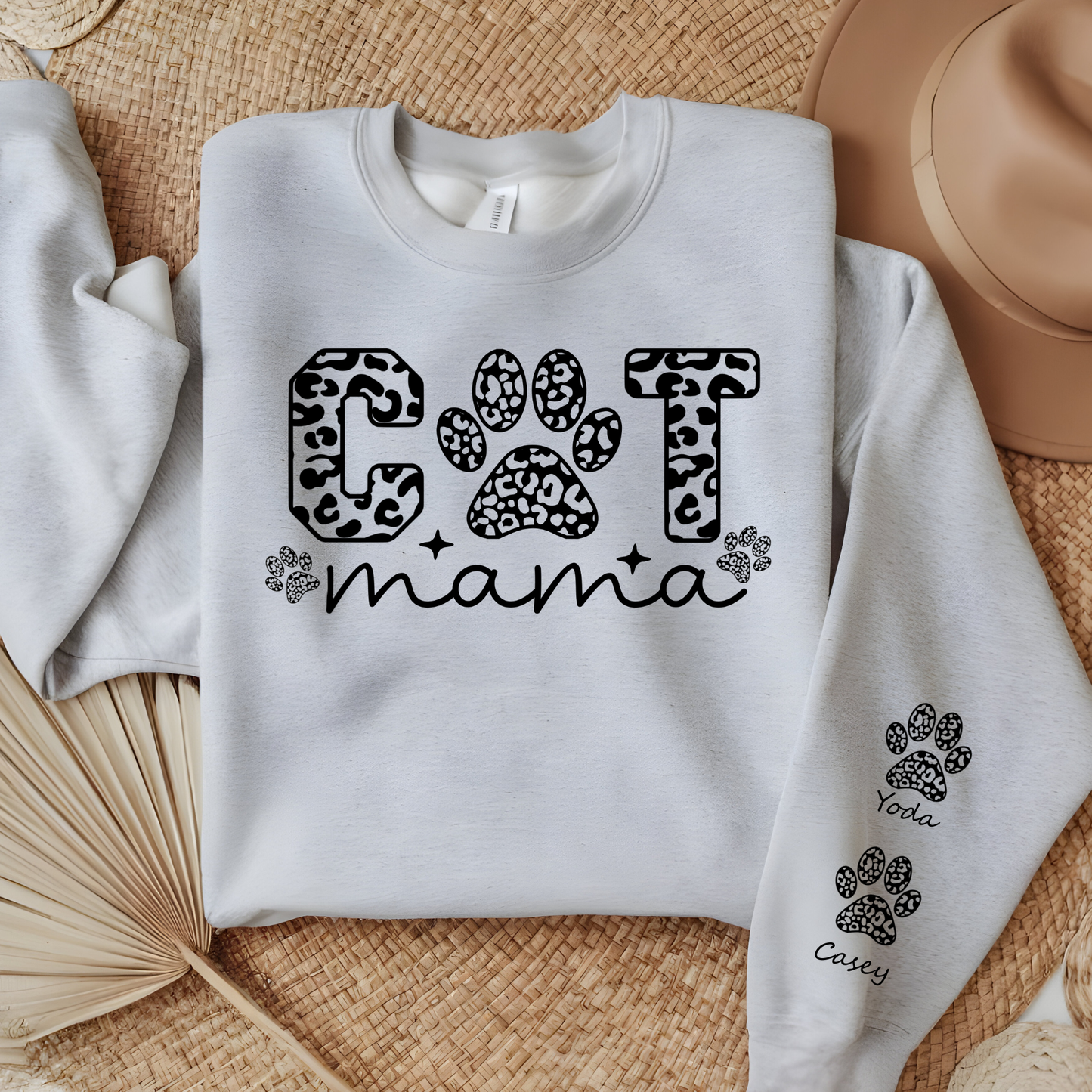 Custom Cat Mama Black Sweatshirt