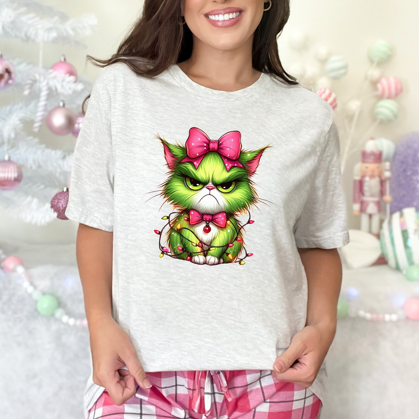 Angry Christmas Cat Graphic Tee