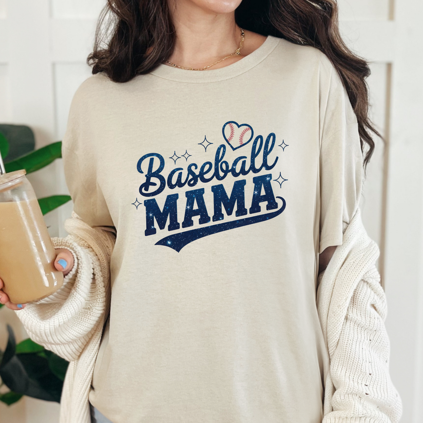 Retro Baseball Mama Sweatshirt or Graphic Tee