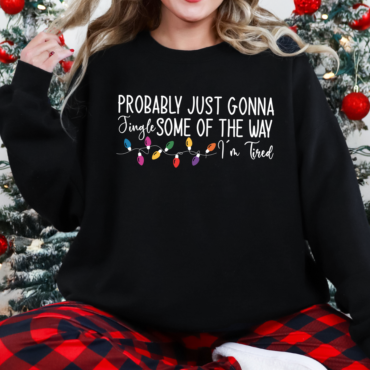 Wholesale Probably Just Gonna Jingle Graphic Sweatshirt - Black
