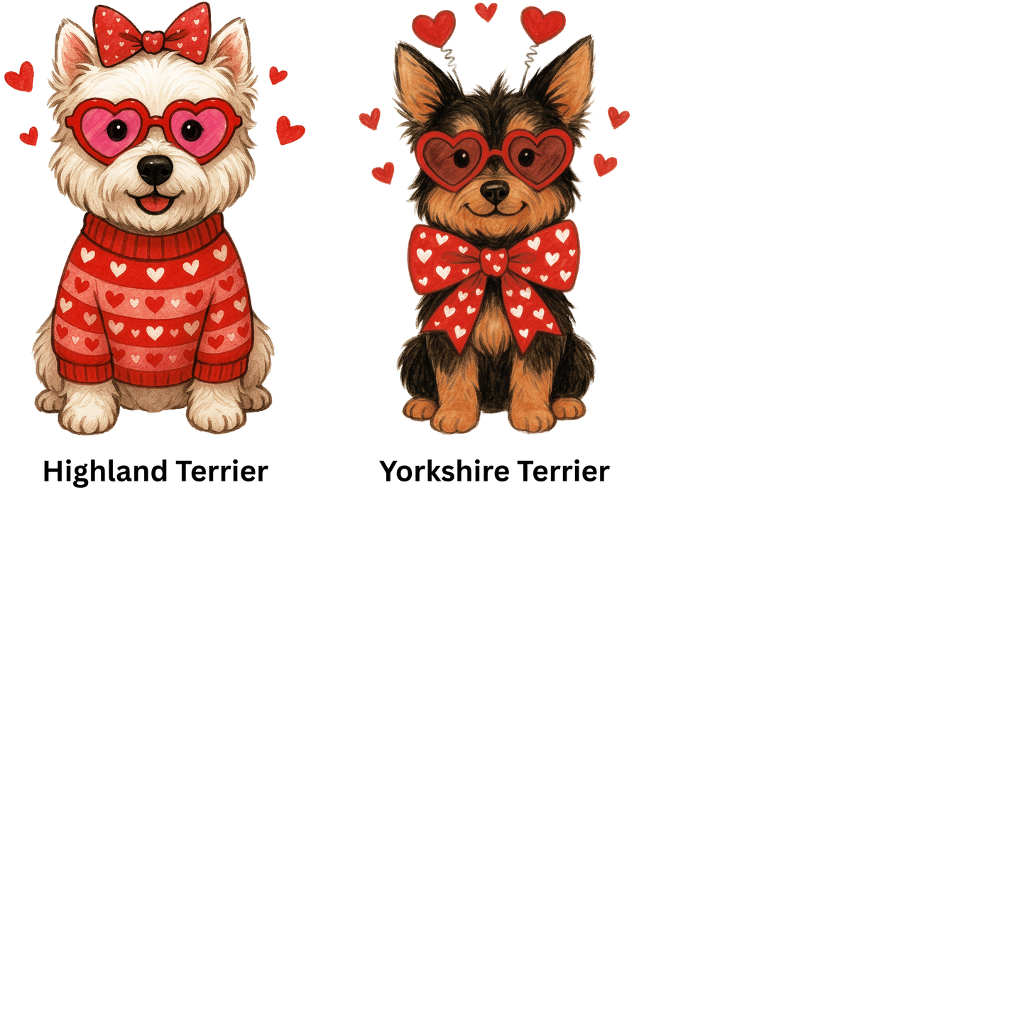Valentine Dog Breeds Graphic Tee