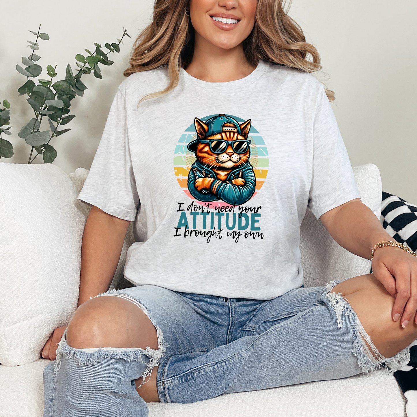 Don't Need Your Attitude Cat Graphic Tee