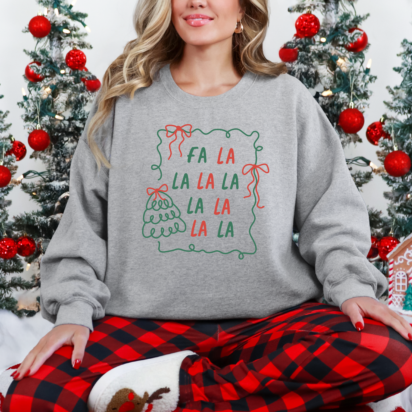Wholesale Fa La La La Sweatshirt - Sport Grey Sweatshirt