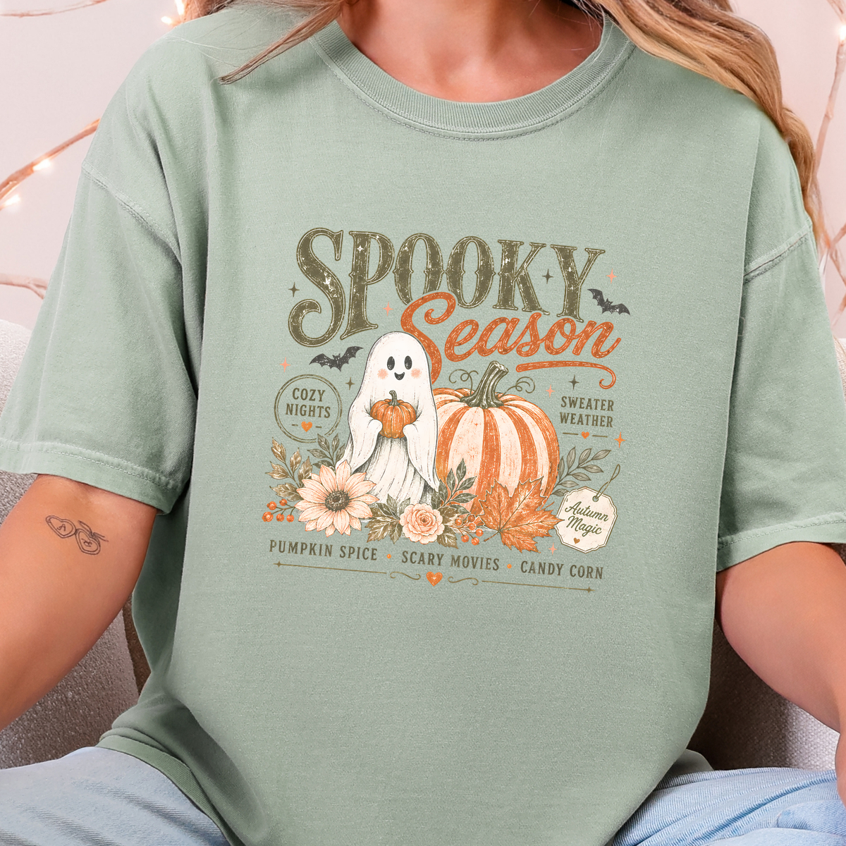 Wholesale Retro Halloween Spooky Season Graphic Tee - Bay