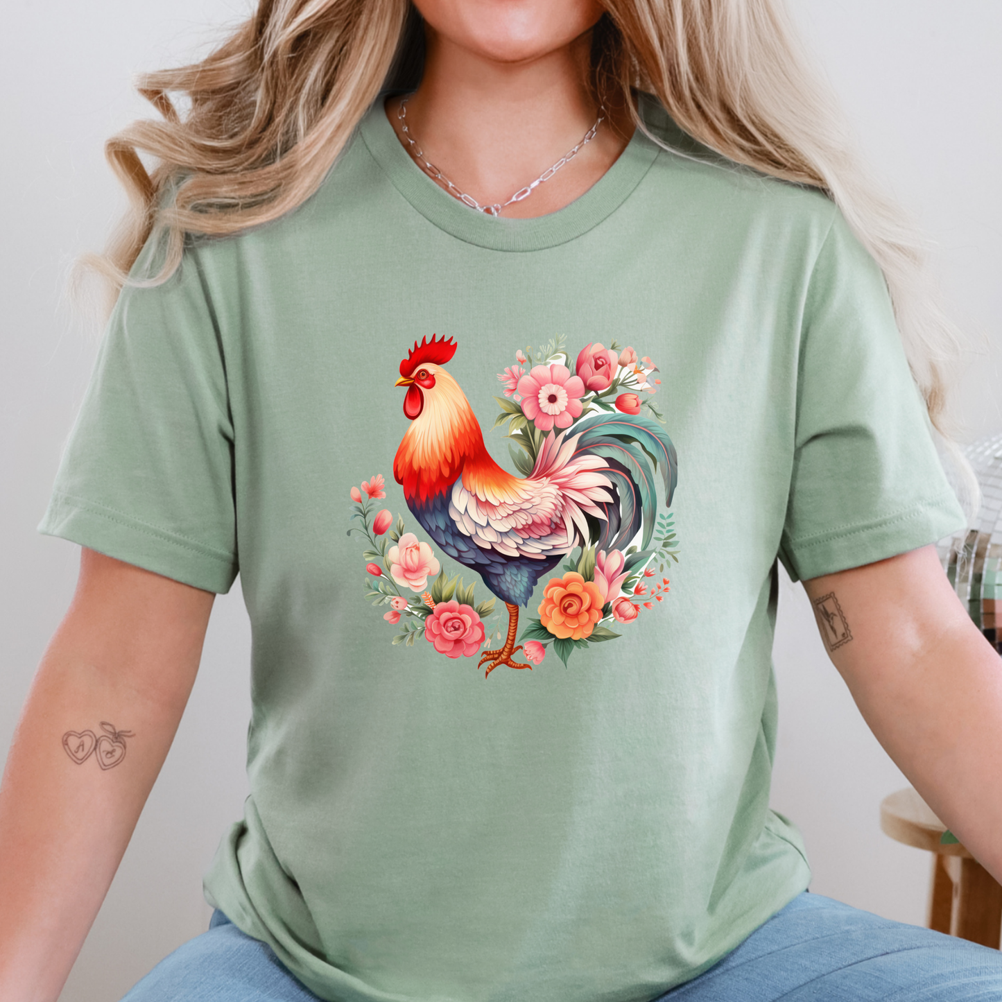 Floral Chicken Graphic Tee